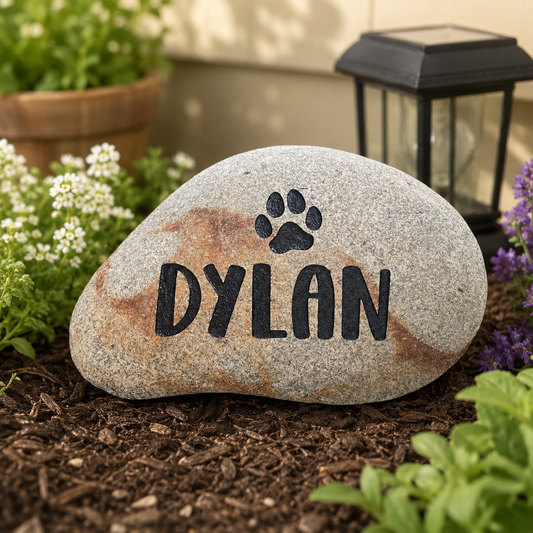 Personalized Dog Loss Memorial Stone – Custom Engraved Garden Tribute