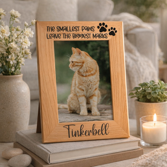 Custom Cat Memorial Frame - Engraved Remembrance Gifts for Cats