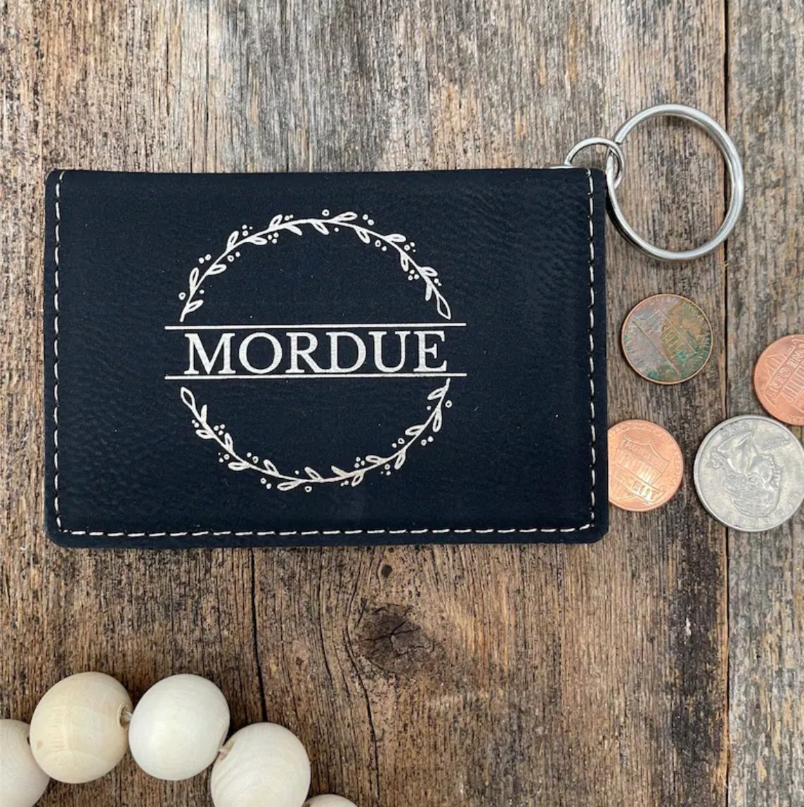 ID Card Holder- Floral Monogram