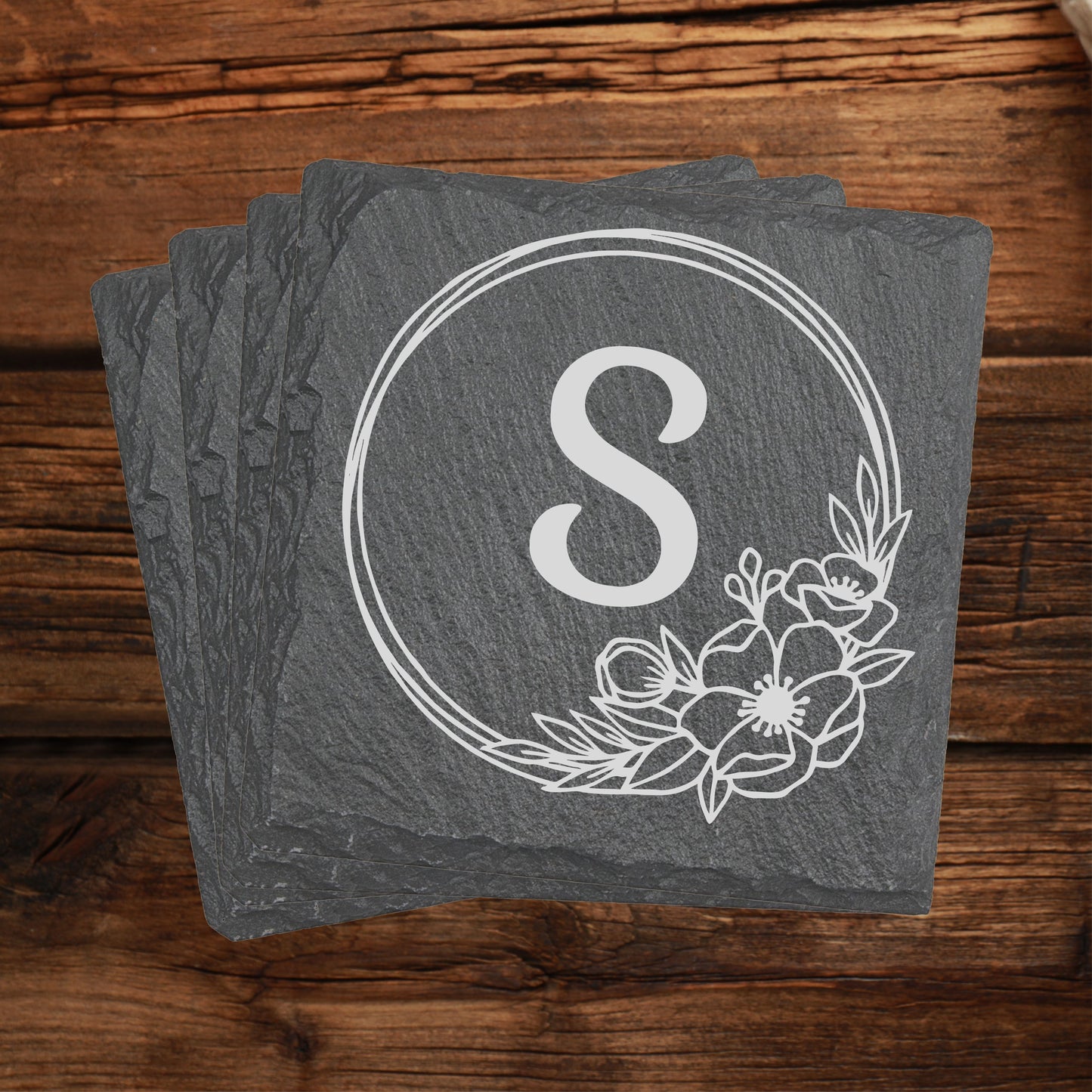 Slate Custom Coasters- Floral Designs Square