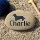 Personalized Dog Name Stone | Custom Engraved Garden Rock | Pet Memorial Stone | Outdoor Dog Decor