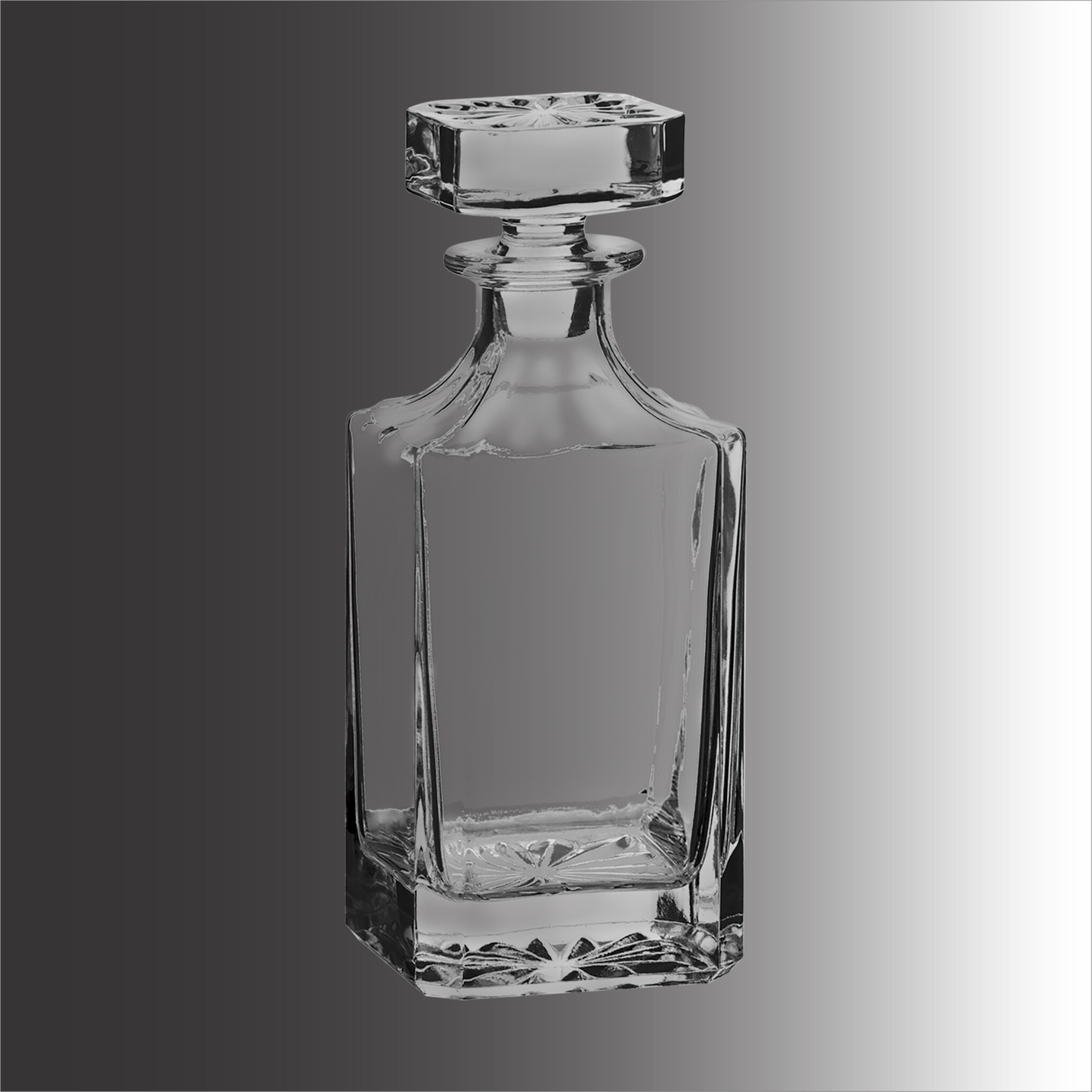 Custom Engraved Decanter Gift Set – 750ml with Optional Glasses & Display Box Wreath Design