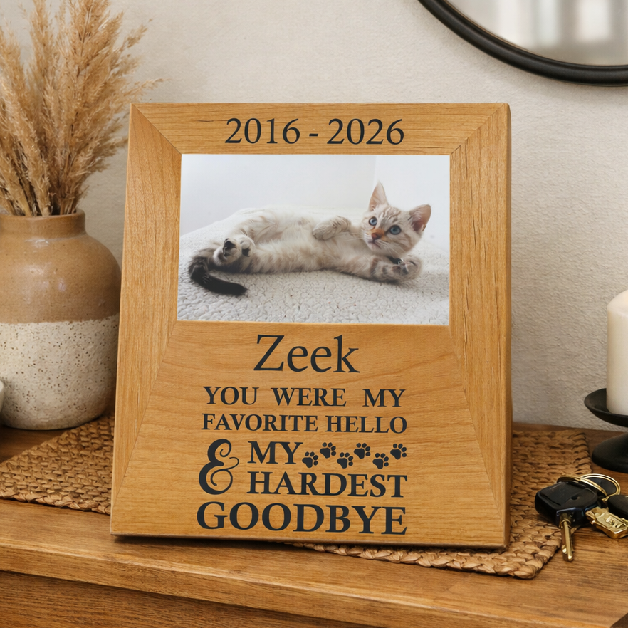 Personalized Pet Photo Memorial Frame – Cat