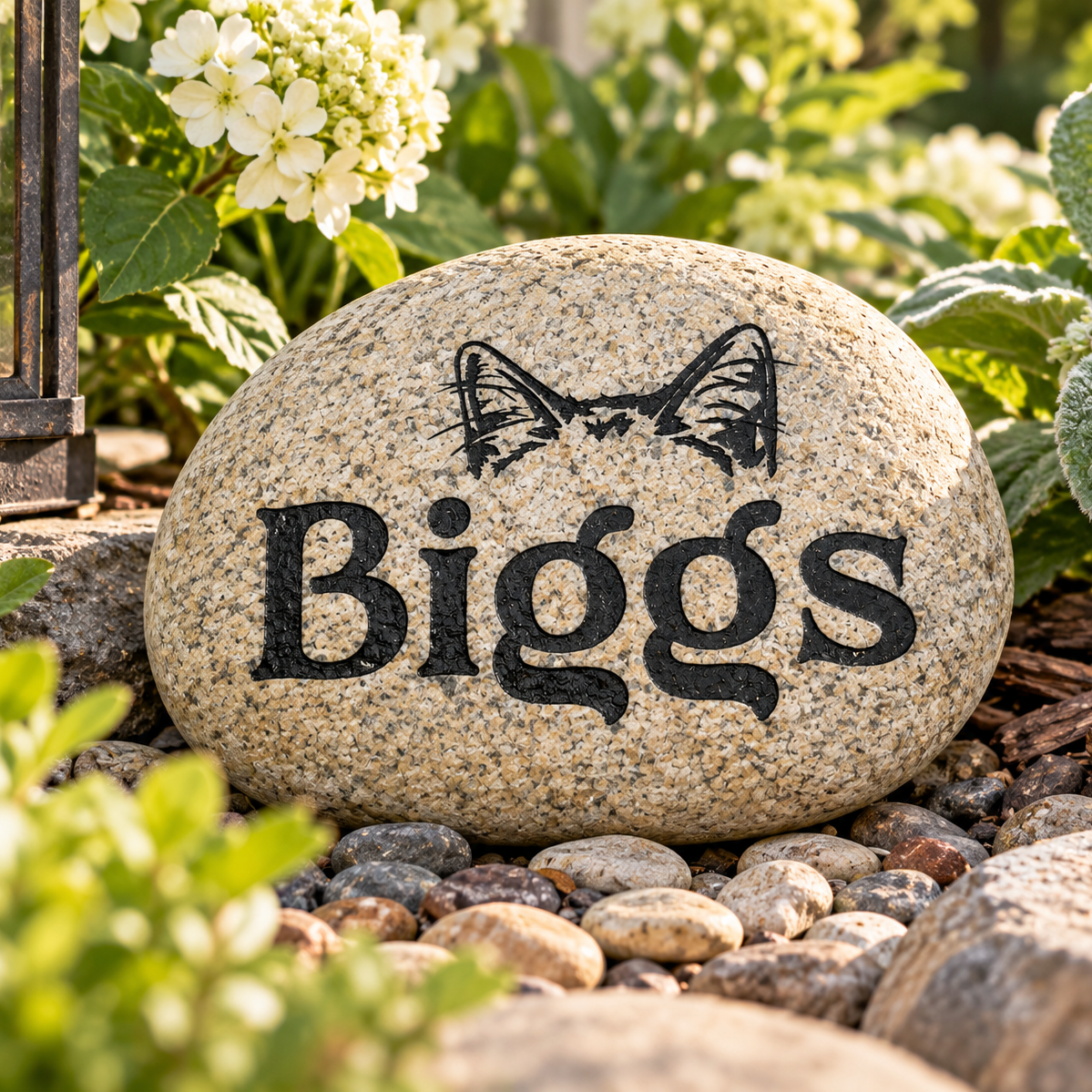 Personalized Cat Name Stone | Custom Engraved Cat Memorial Rock | Cat Garden Stone | Pet Loss Gift | Outdoor Cat Memorial