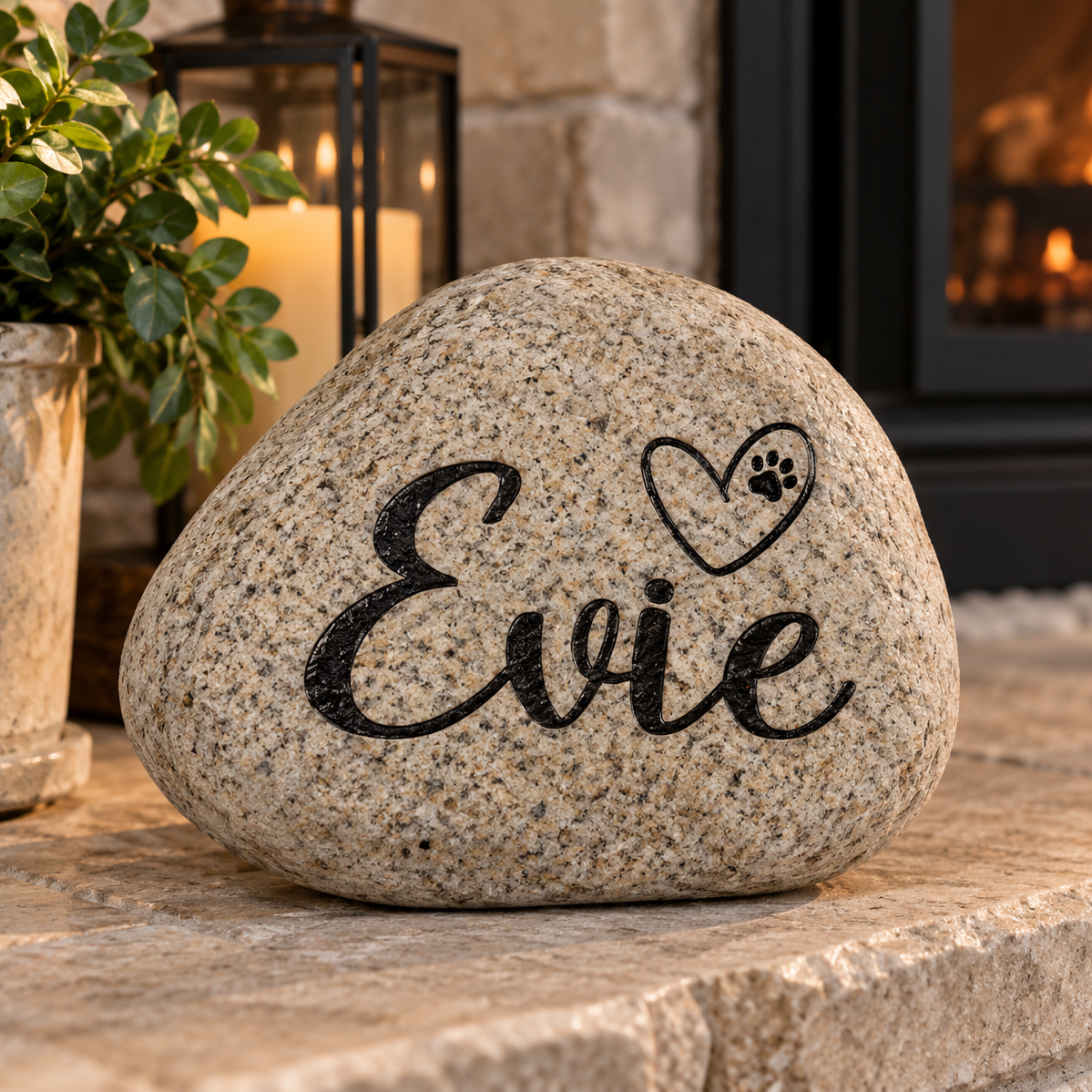 Personalized Cat Memorial Stone | Custom Engraved Cat Name Rock | Pet Loss Gift | Cat Memorial Gift | Indoor or Garden Memorial