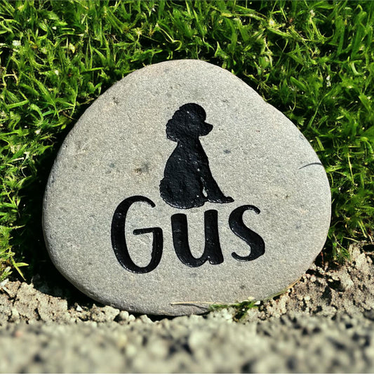 Personalized Dog Memorial Stone | Custom Pet Memorial with Breed Silhouette
