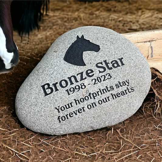Personalized Horse Memorial Stone – Horse Head Silhouette
