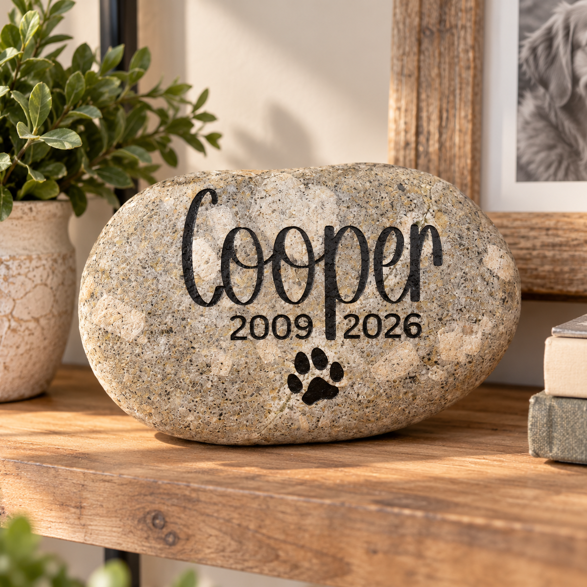 Custom Dog Memorial Stone | Personalized Dog Name Rock | Engraved Pet Memorial | Dog Loss Sympathy Gift | Outdoor Garden Memorial